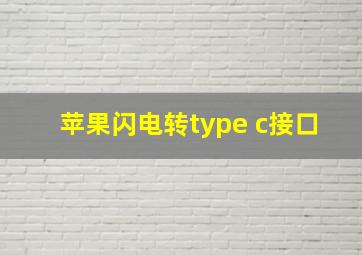 苹果闪电转type c接口